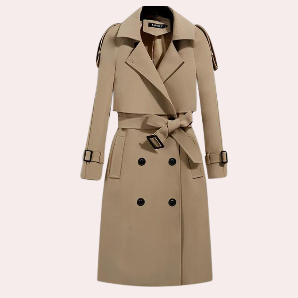 Women's Mid-Length Trench Coat – Slim Fit for Elegant Style 3