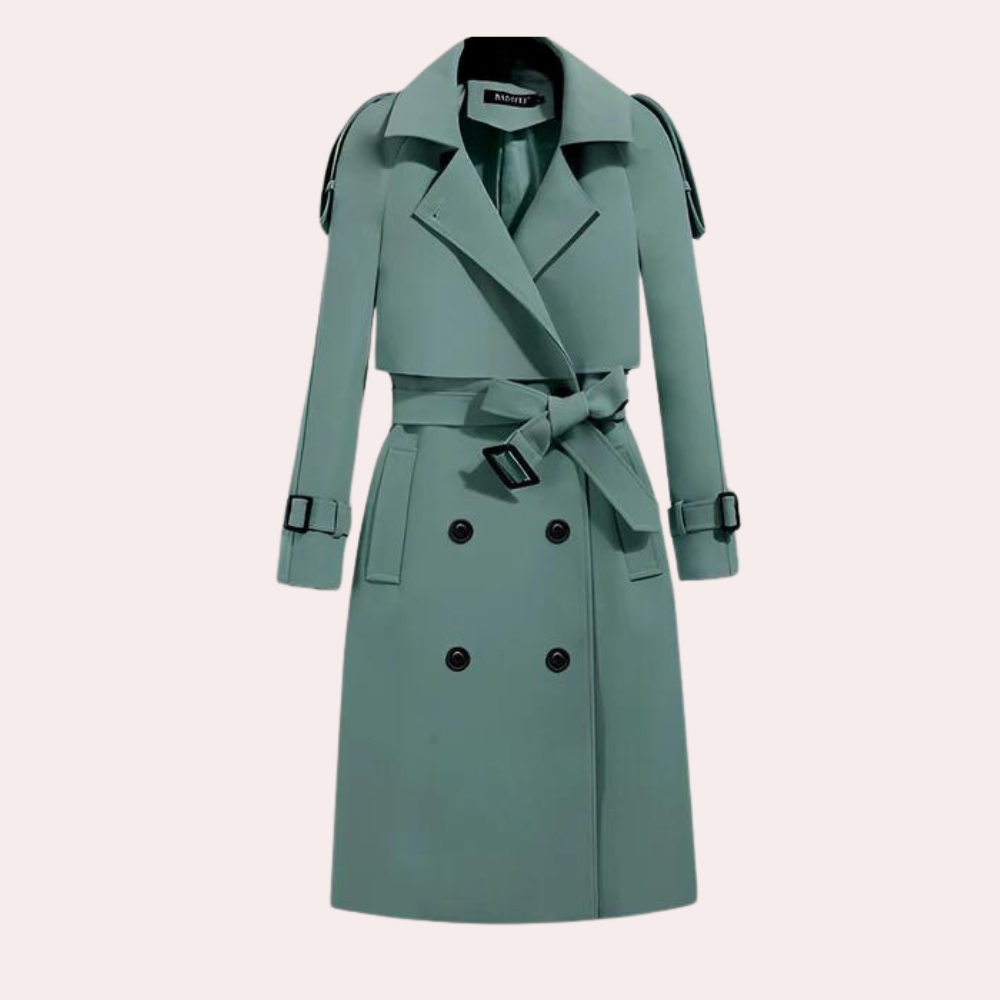 Women's Mid-Length Trench Coat – Slim Fit for Elegant Style 4