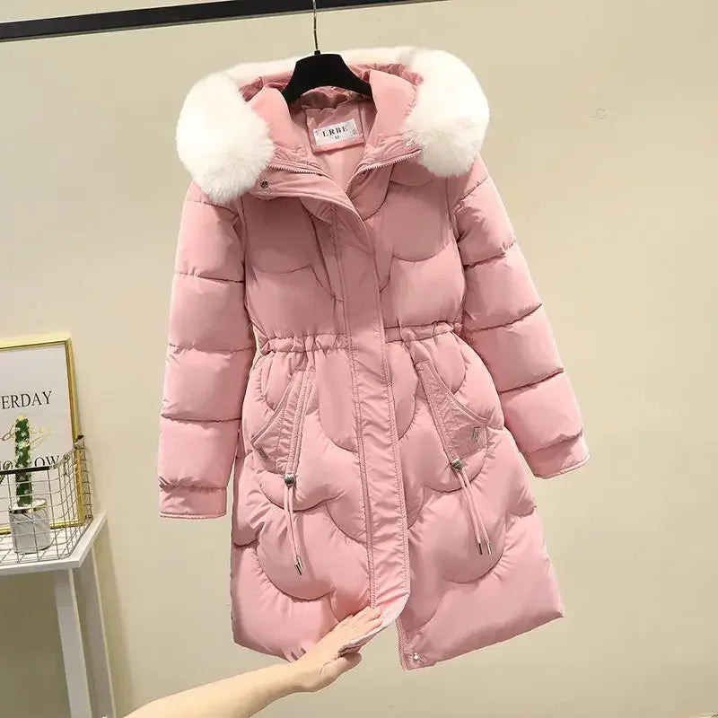 Women's Midi-Length Padded Jacket – Stylish Warmth with Drawstring Fit 4