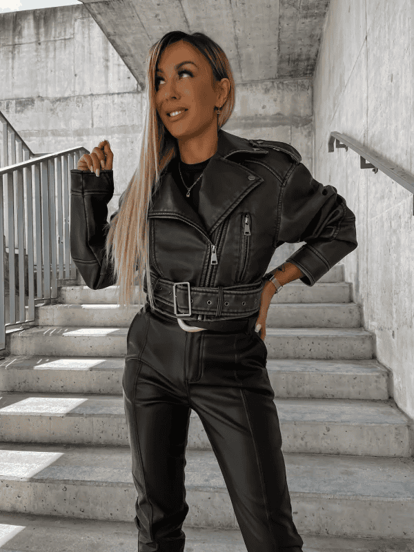 Women's Motorcycle Jacket – Edgy PU Leather for Street Style 1