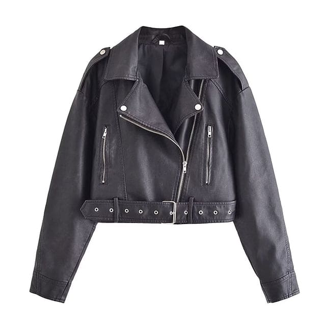 Women's Motorcycle Jacket – Edgy PU Leather for Street Style 3