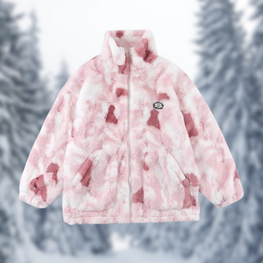 Women's Oversized Fleece Jacket – Cozy Tie-Dye Winter Style 2