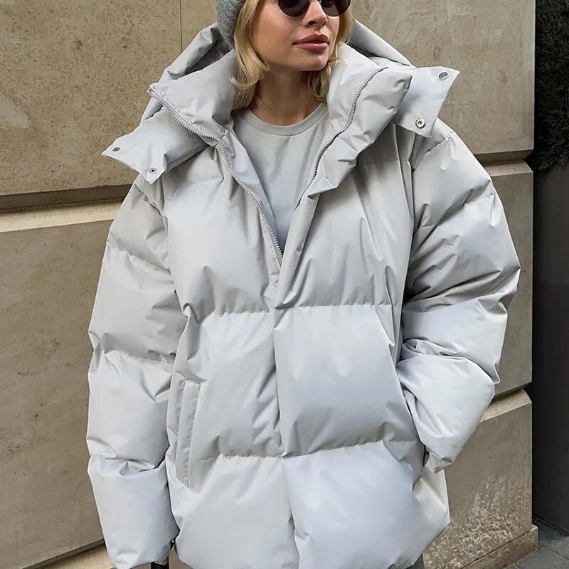 Women's Oversized Puff Jacket – Cozy Hood for Chilly Days 0