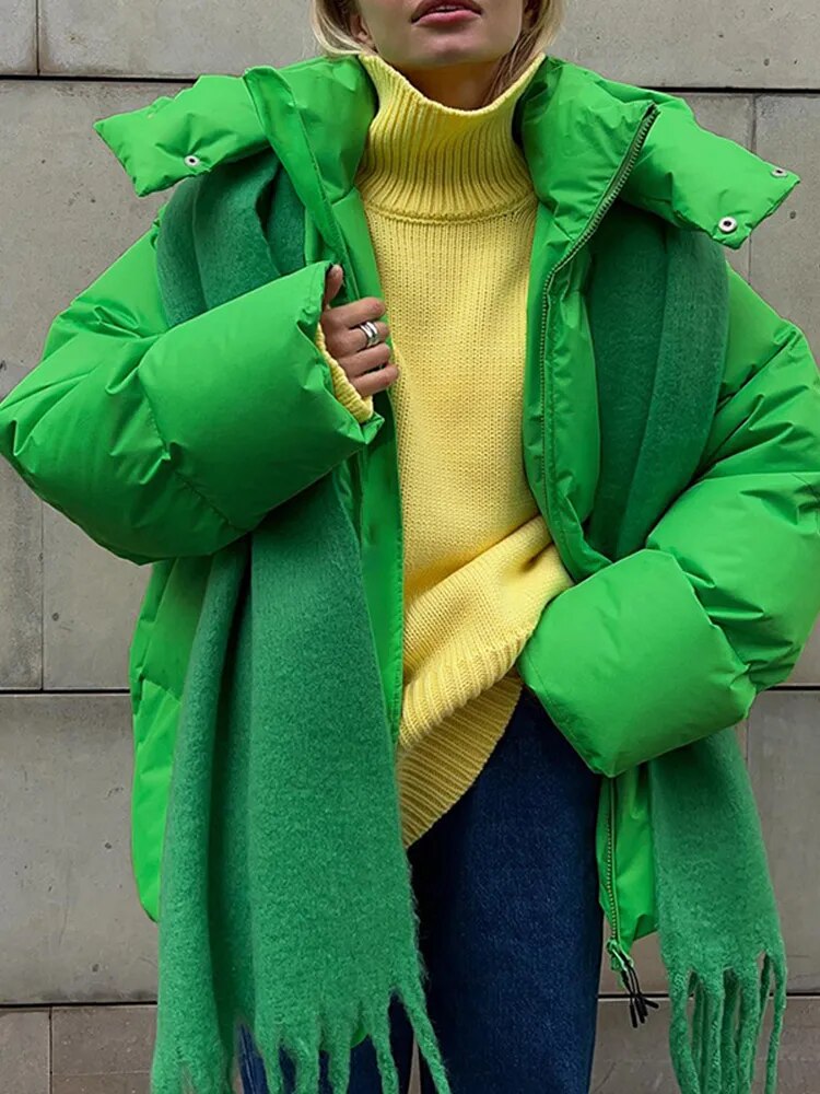 Women's Oversized Puff Jacket – Cozy Hood for Chilly Days 1