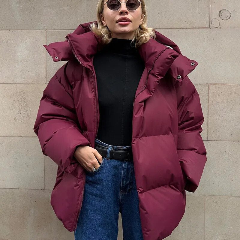 Women's Oversized Puff Jacket – Cozy Hood for Chilly Days 2