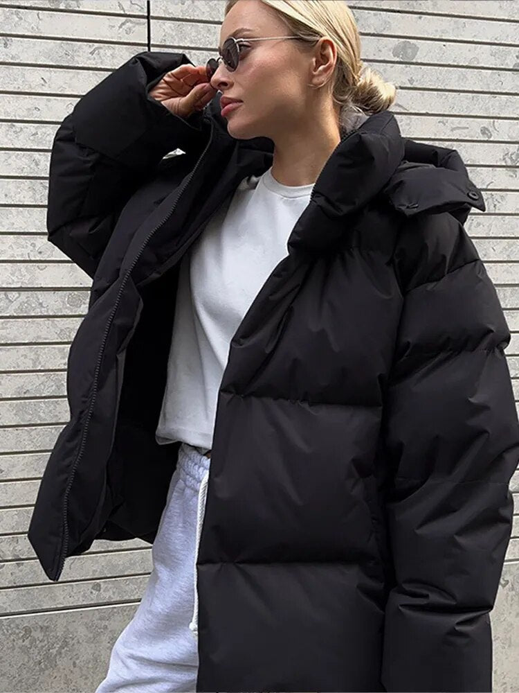 Women's Oversized Puff Jacket – Cozy Hood for Chilly Days 4