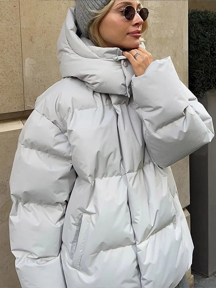 Women's Oversized Puff Jacket – Cozy Hood for Chilly Days 6