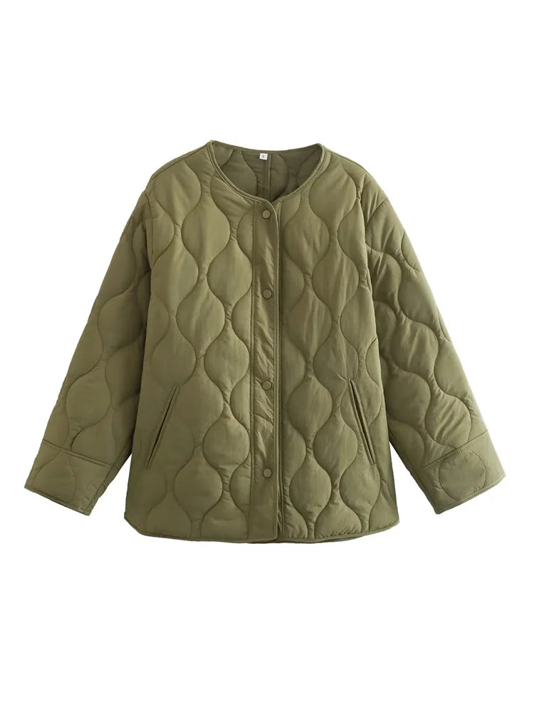 Women's Oversized Quilted Jacket – Cozy Style with Snap Buttons 6