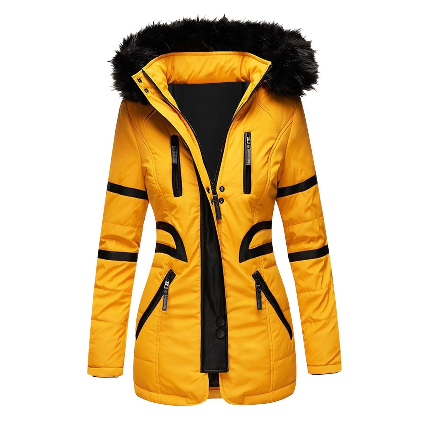 Women's PU Leather Jacket – Chic Fur Collar for Winter Warmth 1