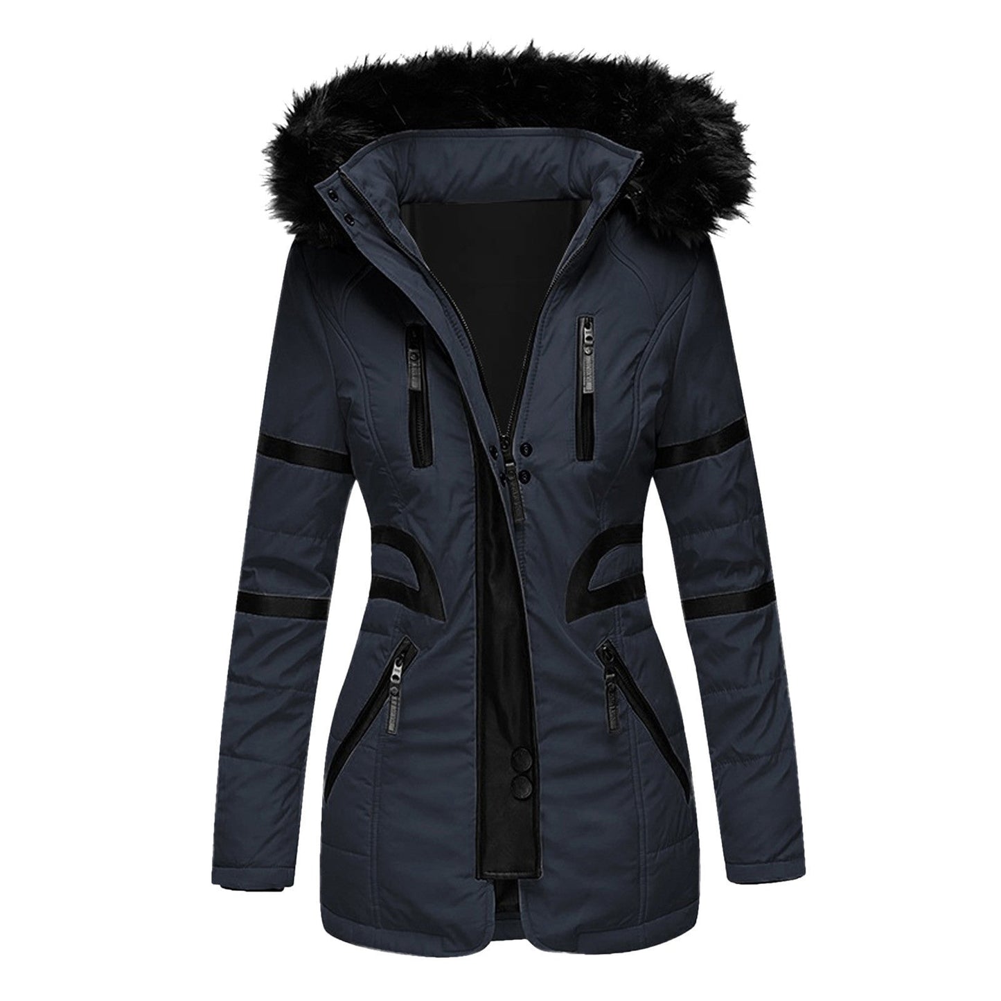 Women's PU Leather Jacket – Chic Fur Collar for Winter Warmth 4