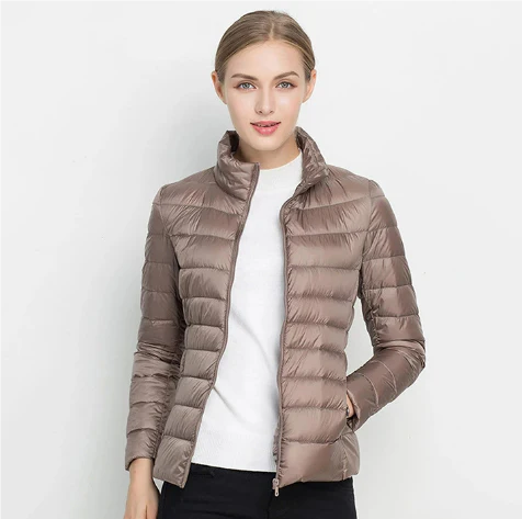 Women's Padded Slim Fit Jacket – Chic Notched Zip Design 4