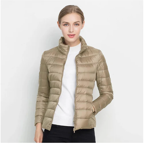Women's Padded Slim Fit Jacket – Chic Notched Zip Design 7