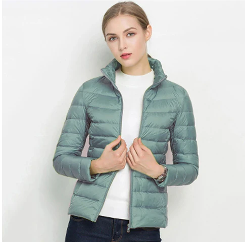 Women's Padded Slim Fit Jacket – Chic Notched Zip Design 8