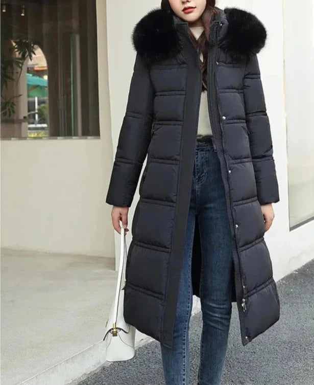 Women's Padded Winter Jacket – Cozy Faux Fur Collar Design 1