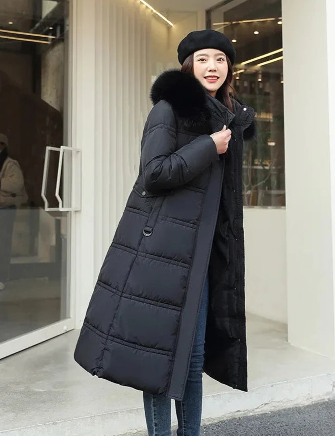 Women's Padded Winter Jacket – Cozy Faux Fur Collar Design 7