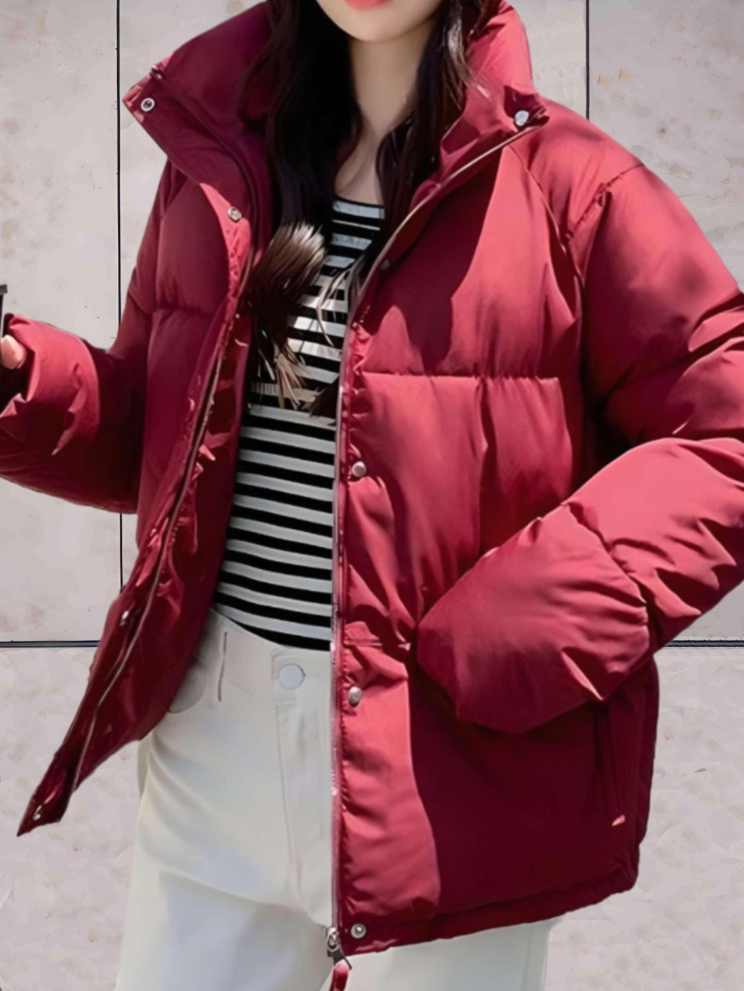 Women's Parka Coat – Stylish Warmth with Stand-Up Collar 1