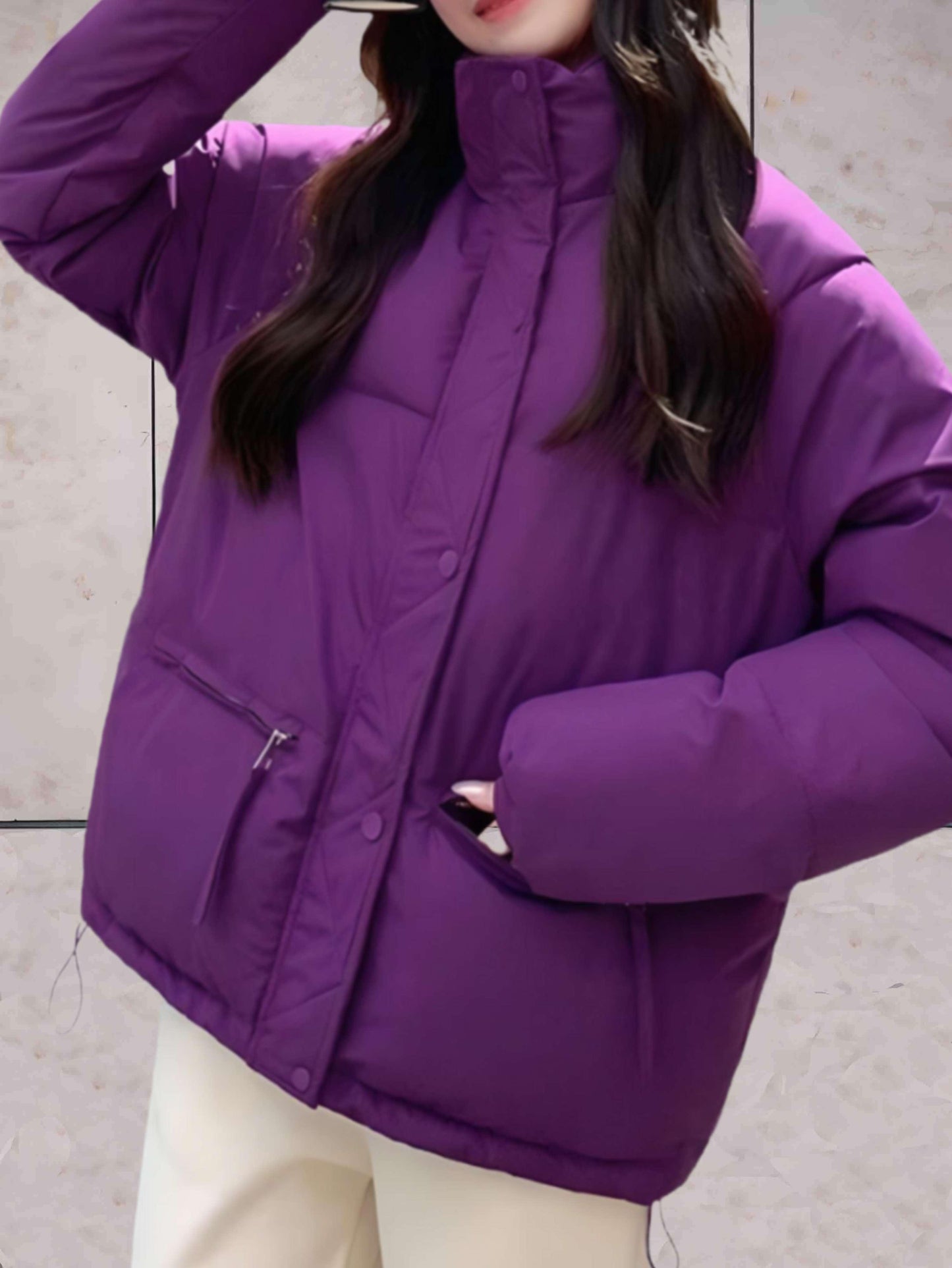 Women's Parka Coat – Stylish Warmth with Stand-Up Collar 7