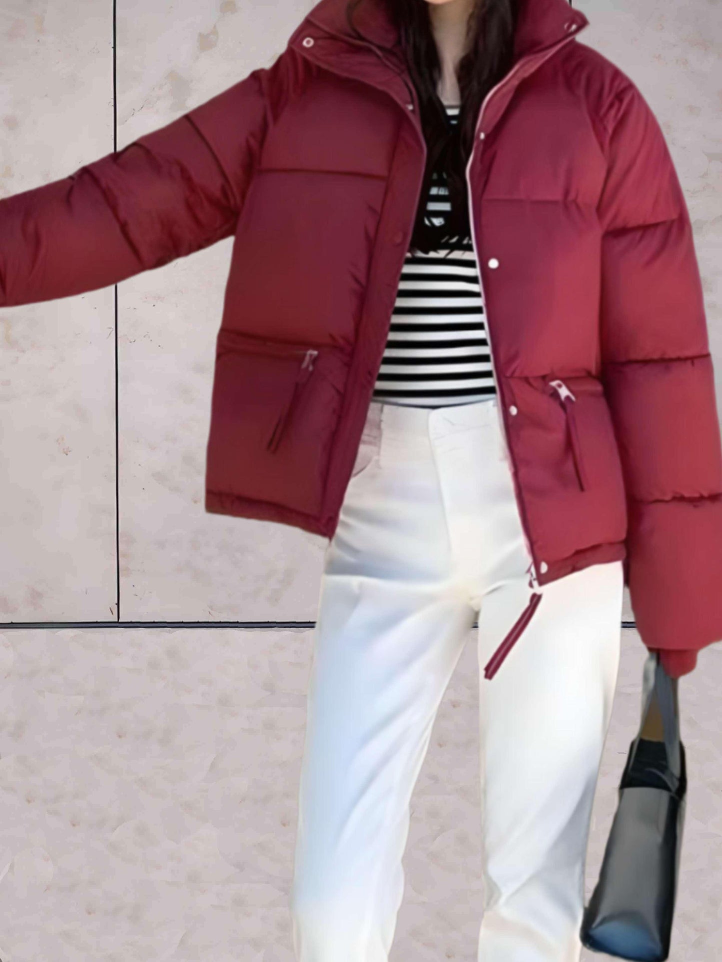 Women's Parka Coat – Stylish Warmth with Stand-Up Collar 8
