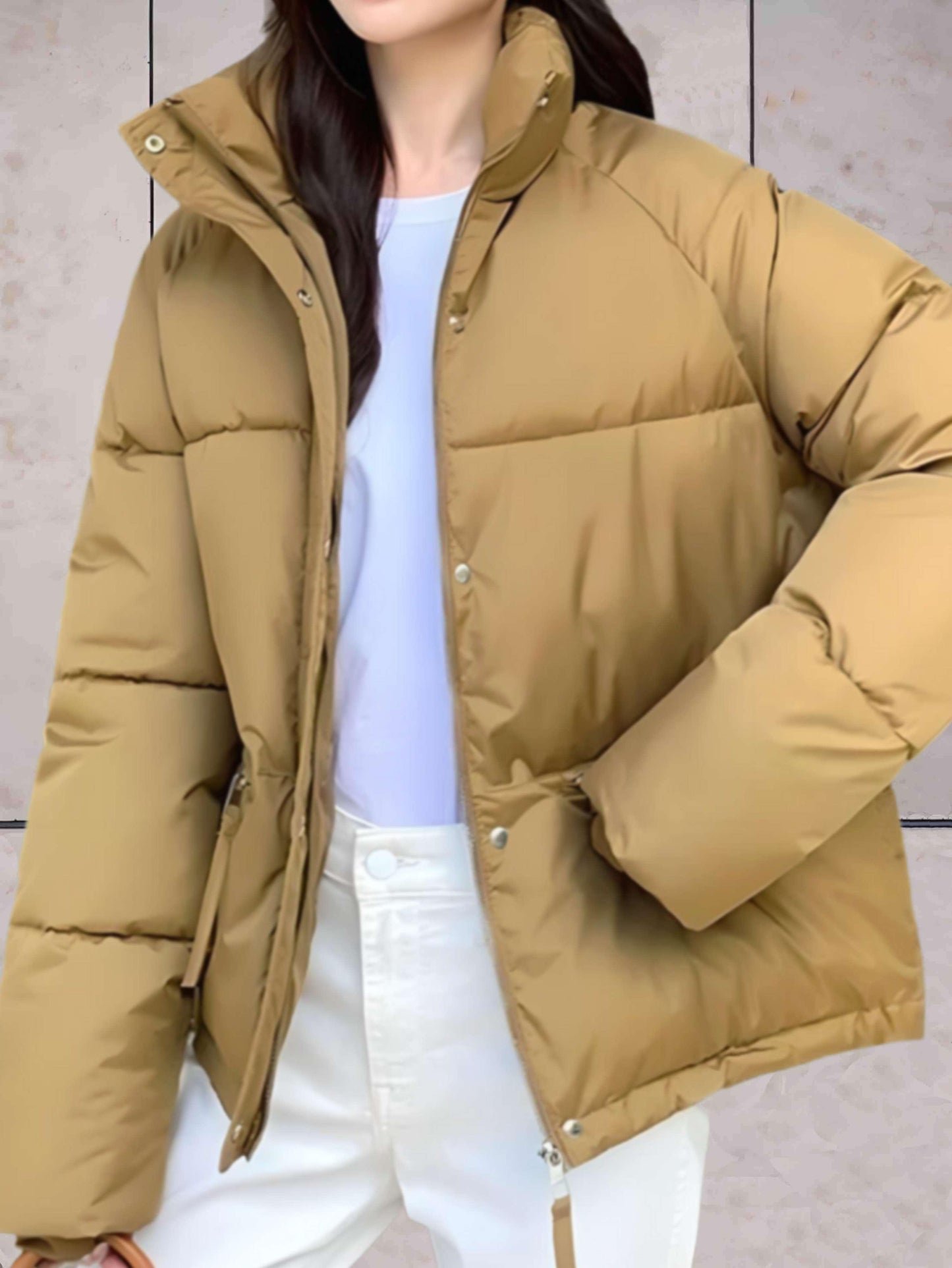 Women's Parka Coat – Stylish Warmth with Stand-Up Collar 9
