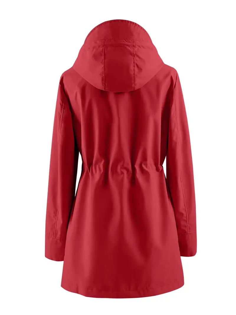 Women's Plaid Hooded Trench Coat – Stylish & Windproof Comfort 7