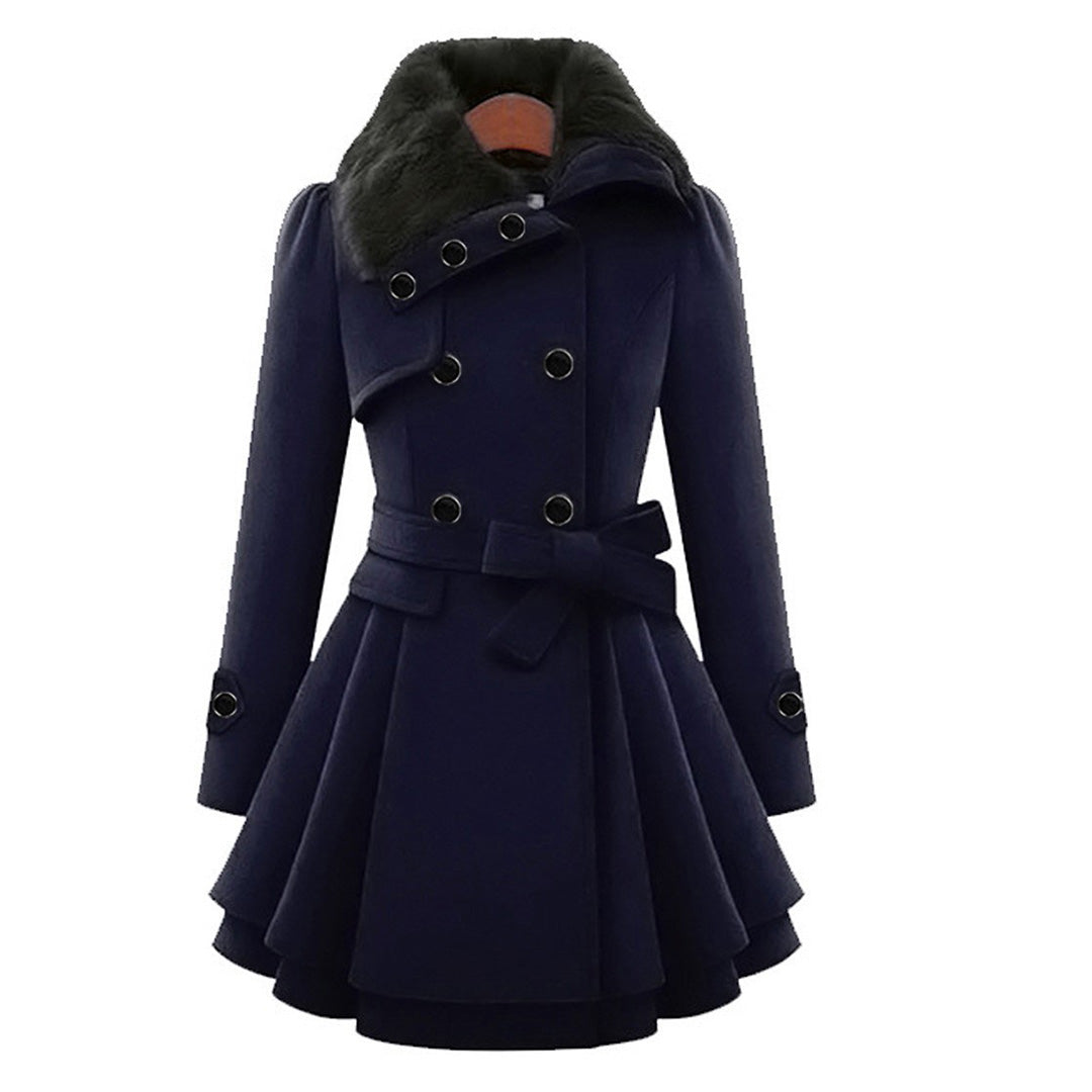 Women's Plus-Size Woolen Coat – Chic Double-Breasted Design 1