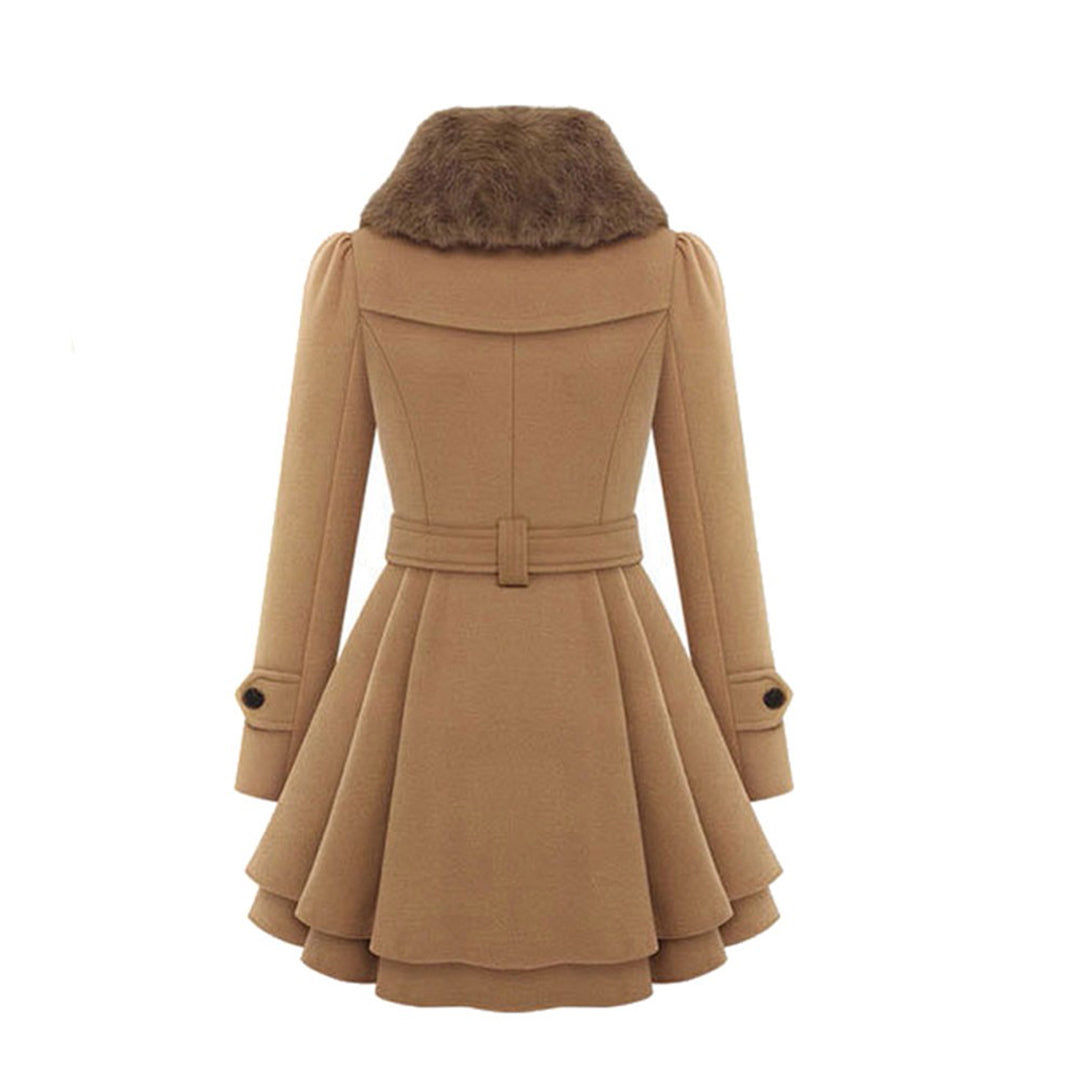 Women's Plus-Size Woolen Coat – Chic Double-Breasted Design 2