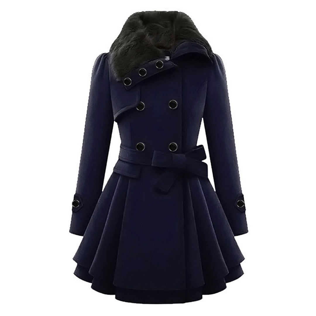 Women's Plus-Size Woolen Coat – Chic Double-Breasted Design 7