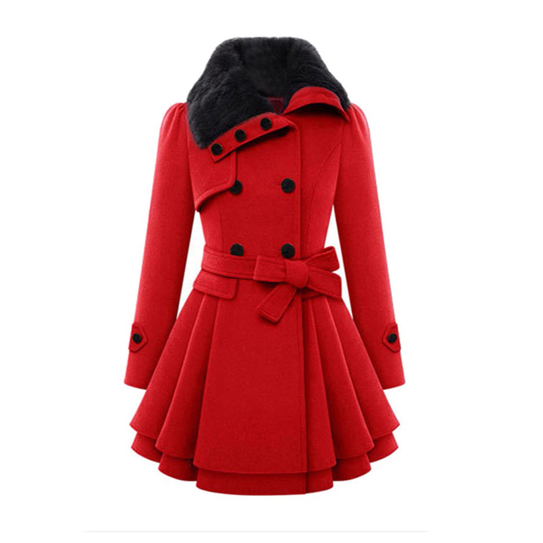 Women's Plus-Size Woolen Coat – Chic Double-Breasted Design 8