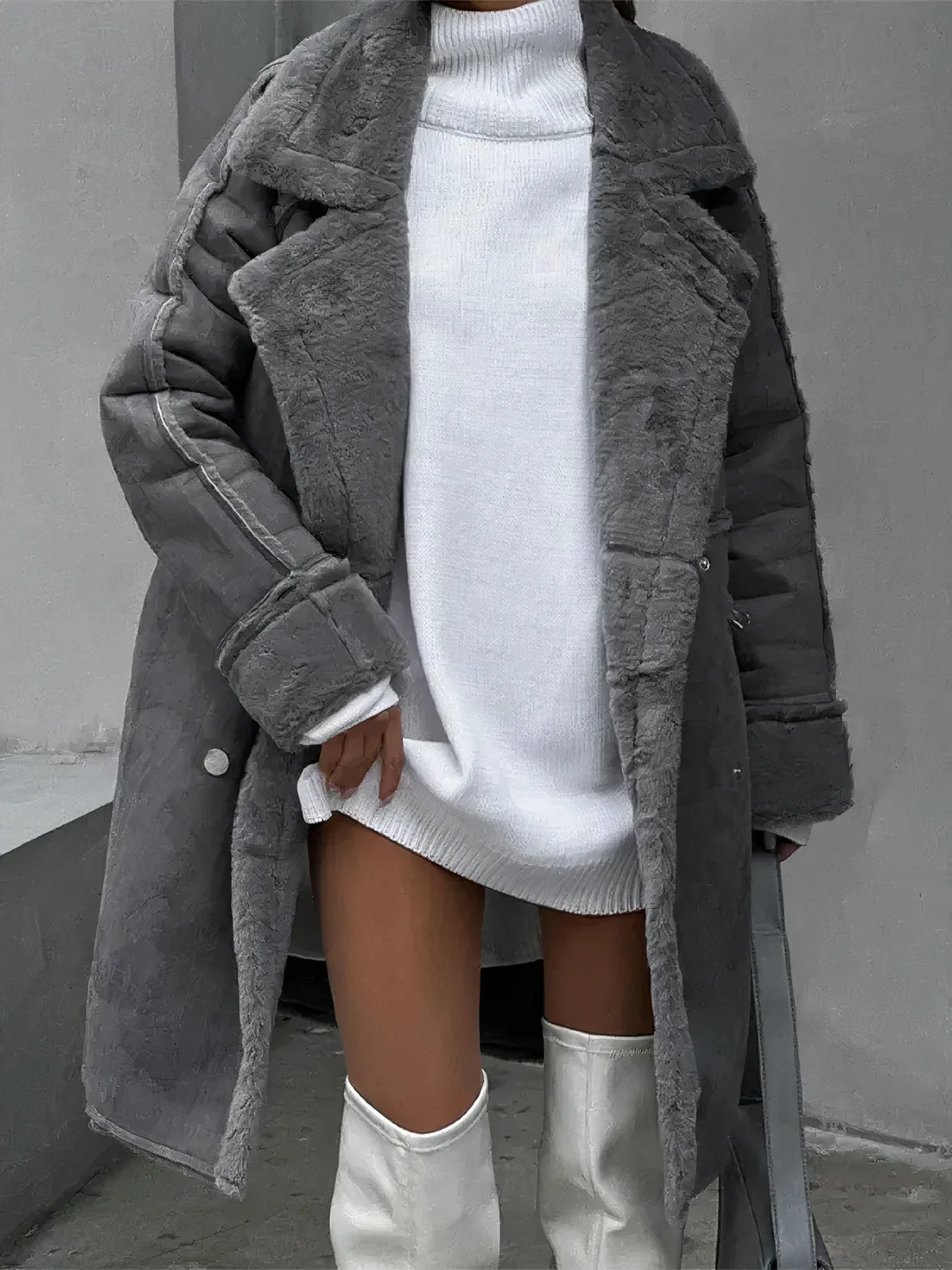 Women's Plush Long Jacket – Cozy Elegance for Chilly Days 1