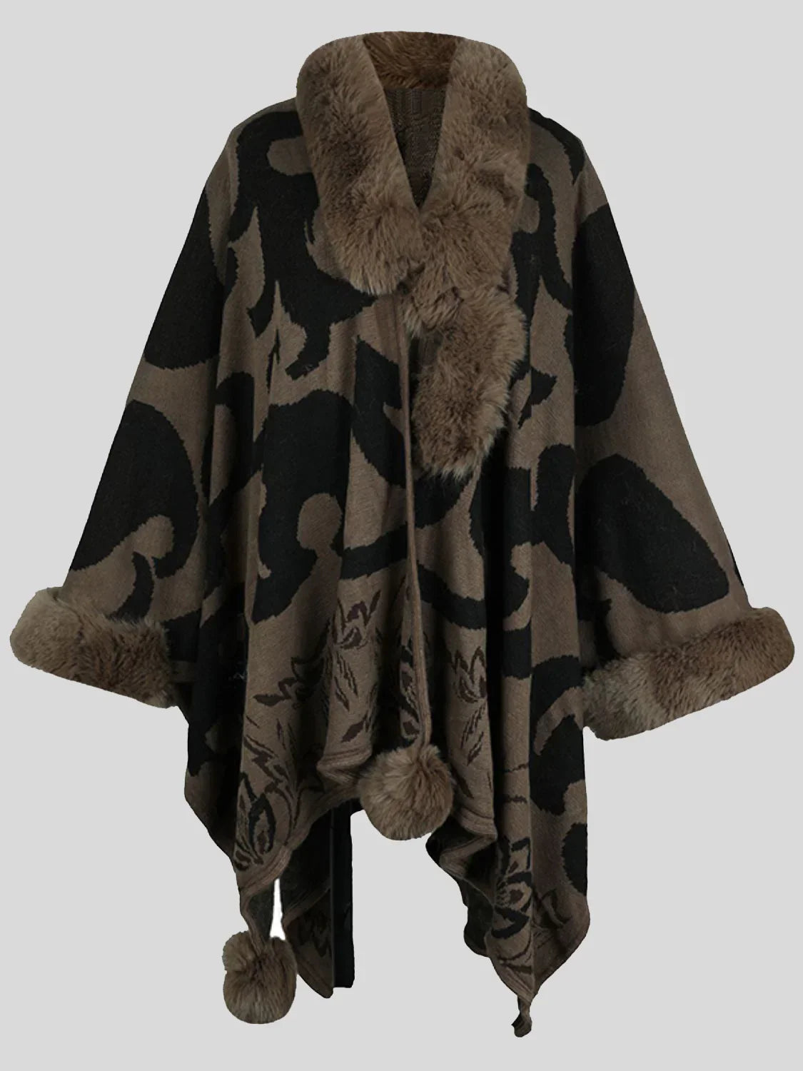 Women's Printed Poncho – Cozy Oversized Layer for Winter 1