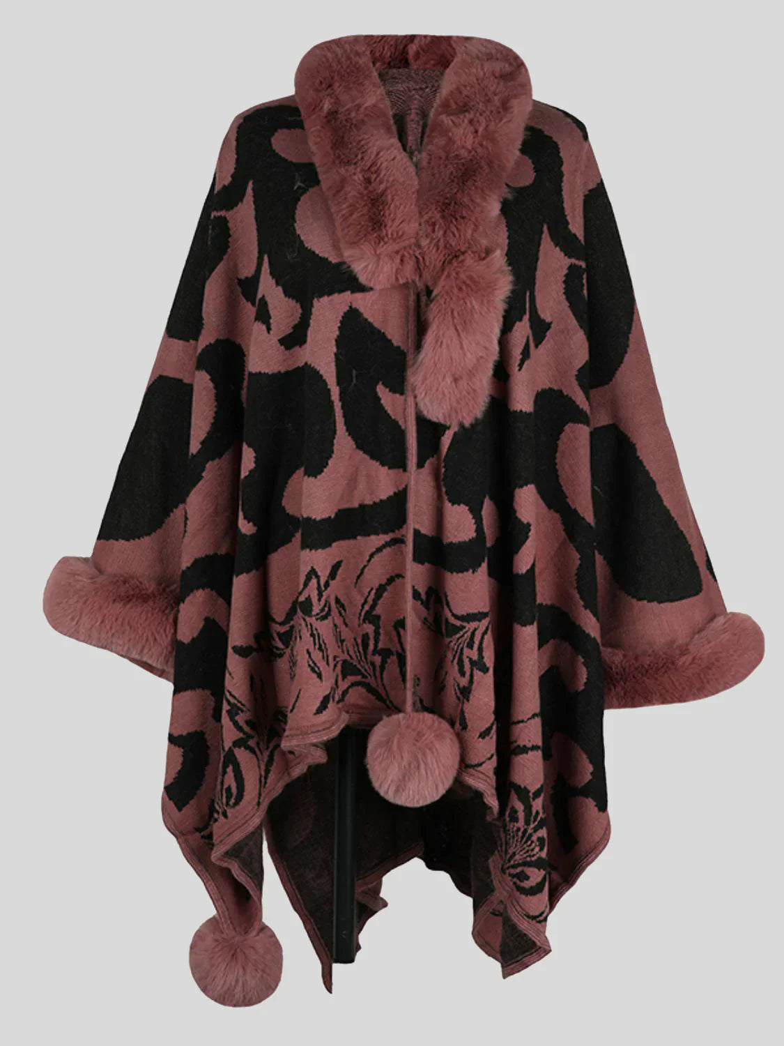 Women's Printed Poncho – Cozy Oversized Layer for Winter 3