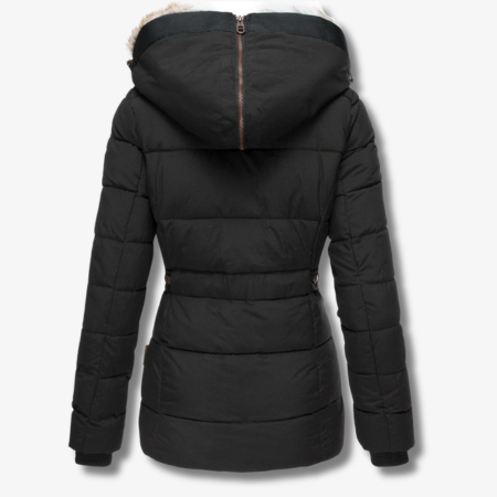 Women's Puffer Coat – Cozy Faux Fur Hood for Winter Warmth 3
