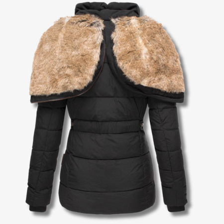 Women's Puffer Coat – Cozy Faux Fur Hood for Winter Warmth 4