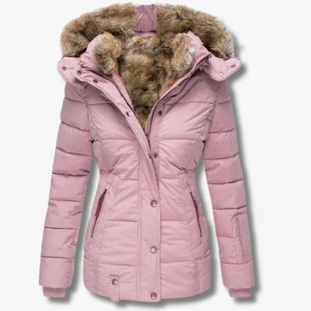 Women's Puffer Coat – Cozy Faux Fur Hood for Winter Warmth 7