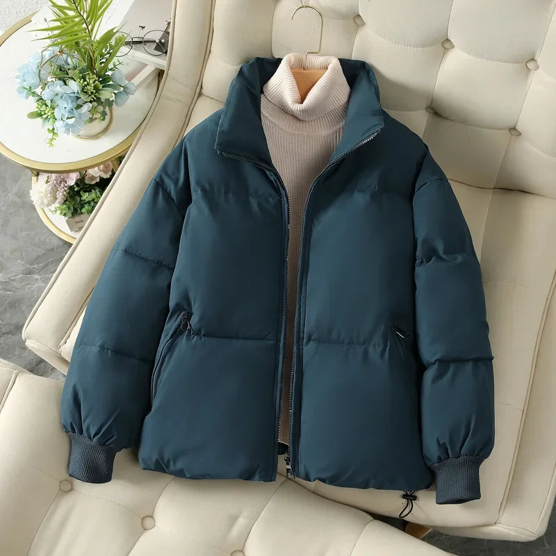 Women's Puffer Jacket – Cozy Stand Collar for Autumn Style 0