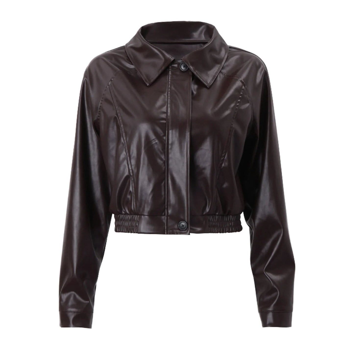 Women's Retro PU Leather Jacket – Chic Zipper Design for Fall 0