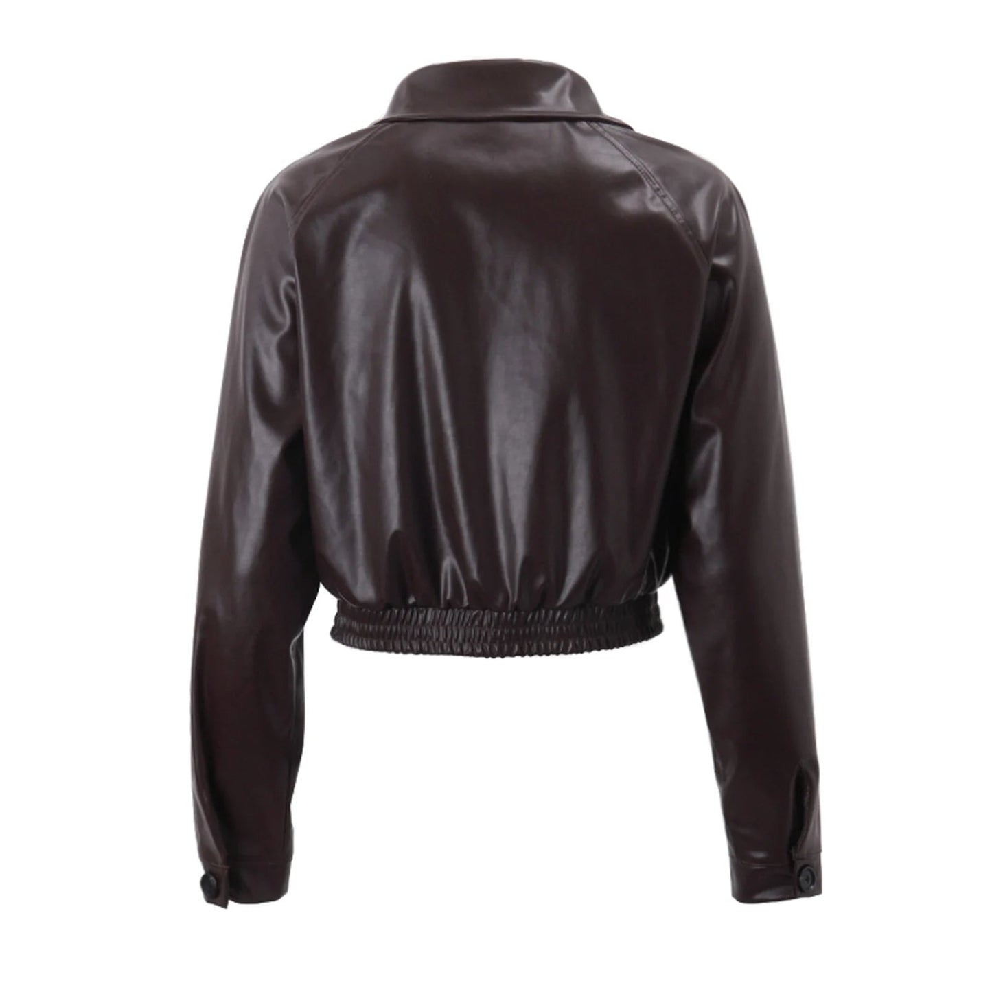 Women's Retro PU Leather Jacket – Chic Zipper Design for Fall 3