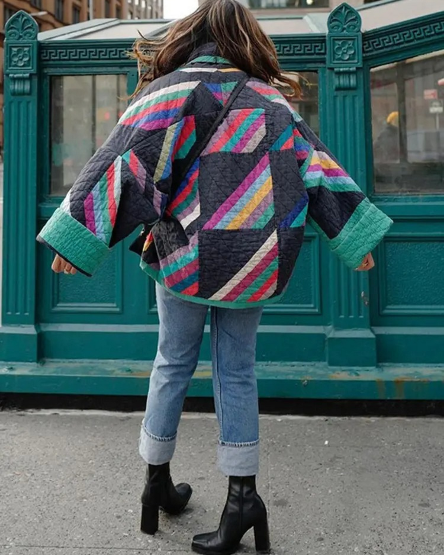 Women's Retro Printed Jacket – Cozy Cotton-Padded Style 2