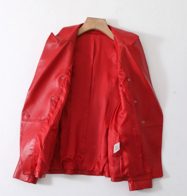 Women's Sheepskin Motorcycle Jacket – Stylish & Warm Design 5