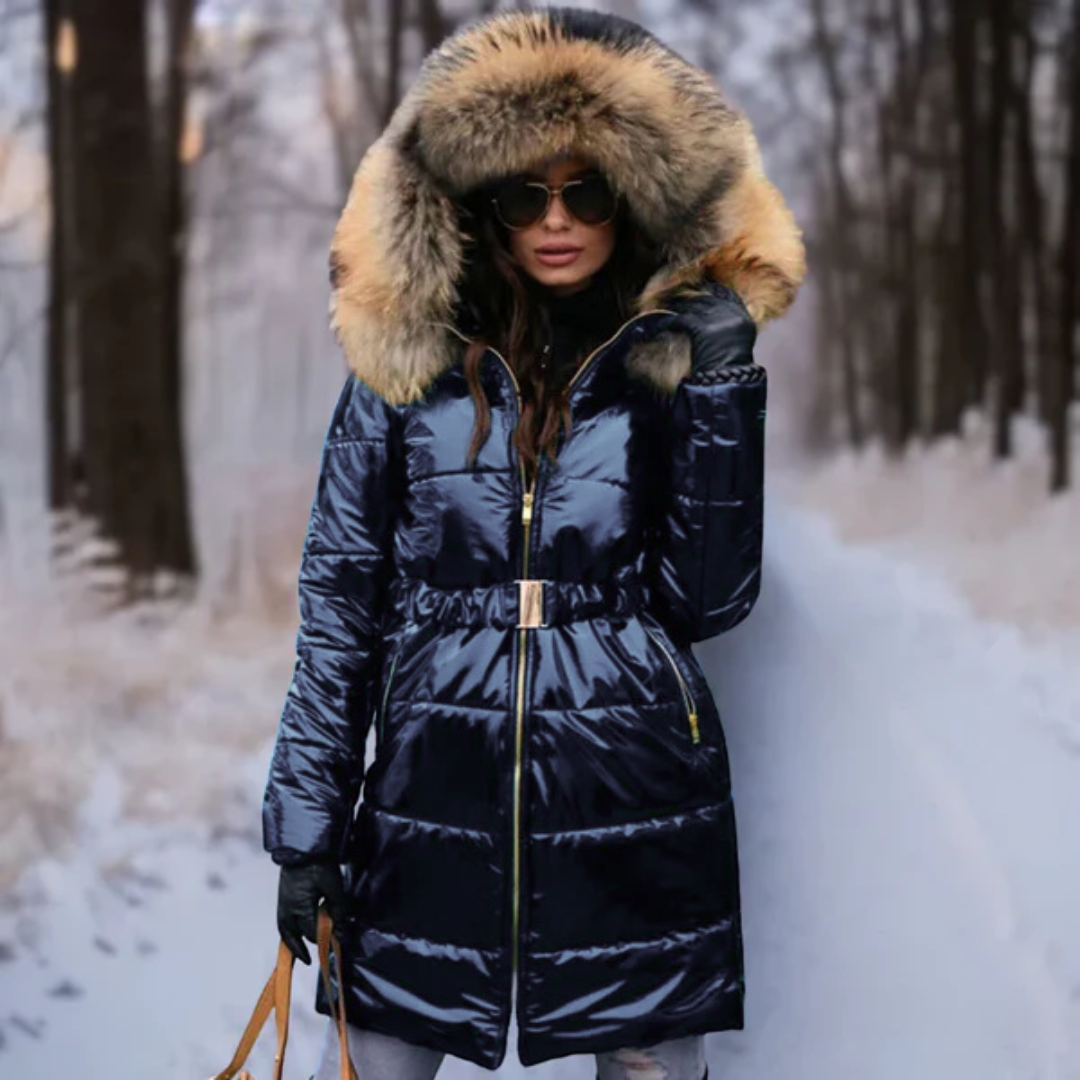 Women's Shiny Hooded Jacket – Trendy Zip-Up for Casual Style 3