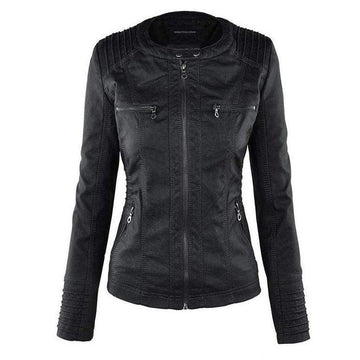 Women's Short Leather Jacket – Chic Style for Effortless Fashion 1