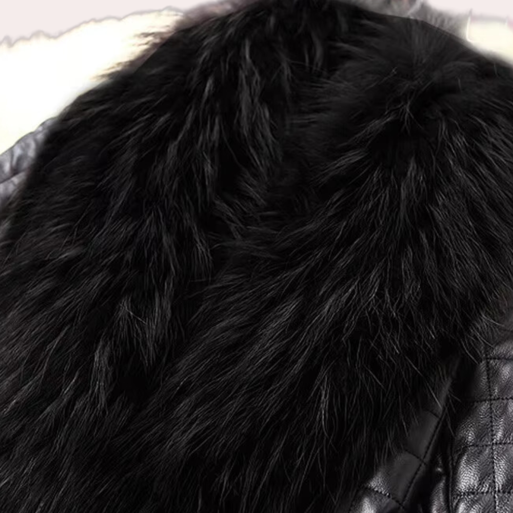 Women's Slim-Fit Quilted Coat – Luxurious Faux Fur Collar 2