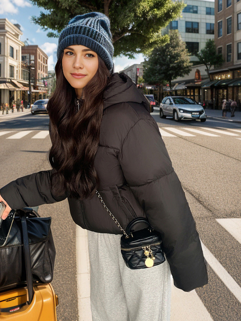 Women's Slim Fit Down Jacket – Chic Half-Placket Design for Cozy Style 3