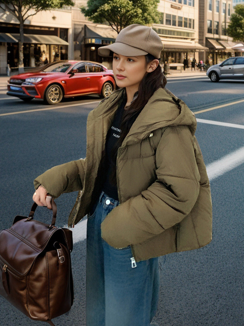 Women's Slim Fit Down Jacket – Chic Half-Placket Design for Cozy Style 5