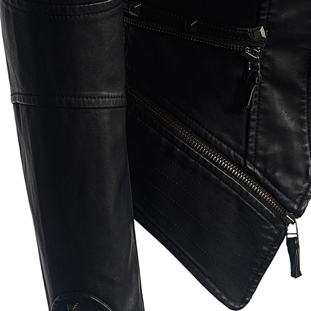 Women's Slim Fit Rivet Leather Jacket – Edgy Style for Every Occasion 5
