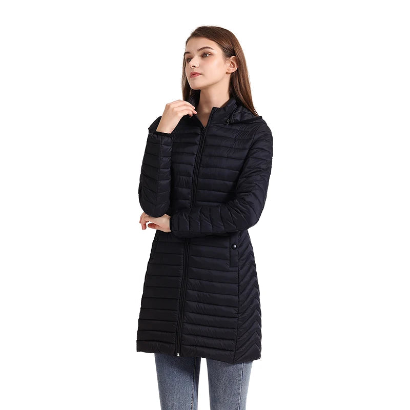 Women's Slim Fit Winter Jacket – Cozy Cotton with Detachable Hood 1