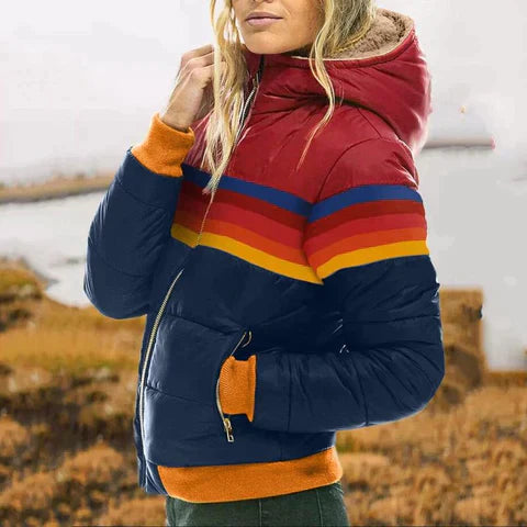 Women’s Striped Quilted Jacket – Cozy Casual Outerwear for Fall 4