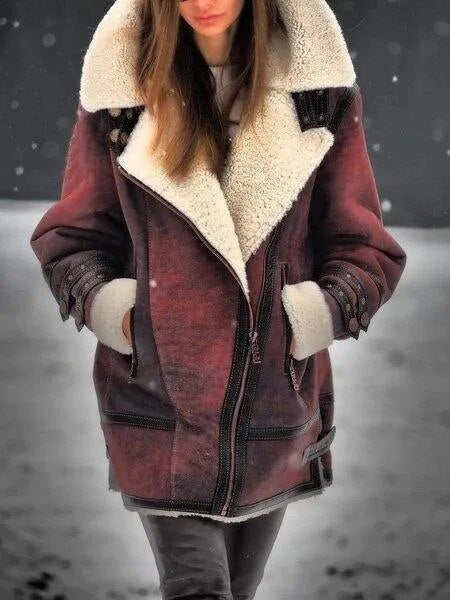 Women's Suede Sherpa Jacket – Cozy Style for Chilly Days 1