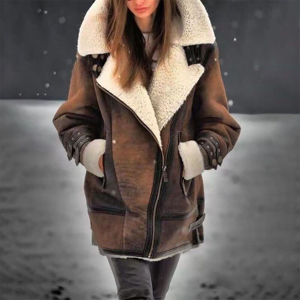 Women's Suede Sherpa Jacket – Cozy Style for Chilly Days 3