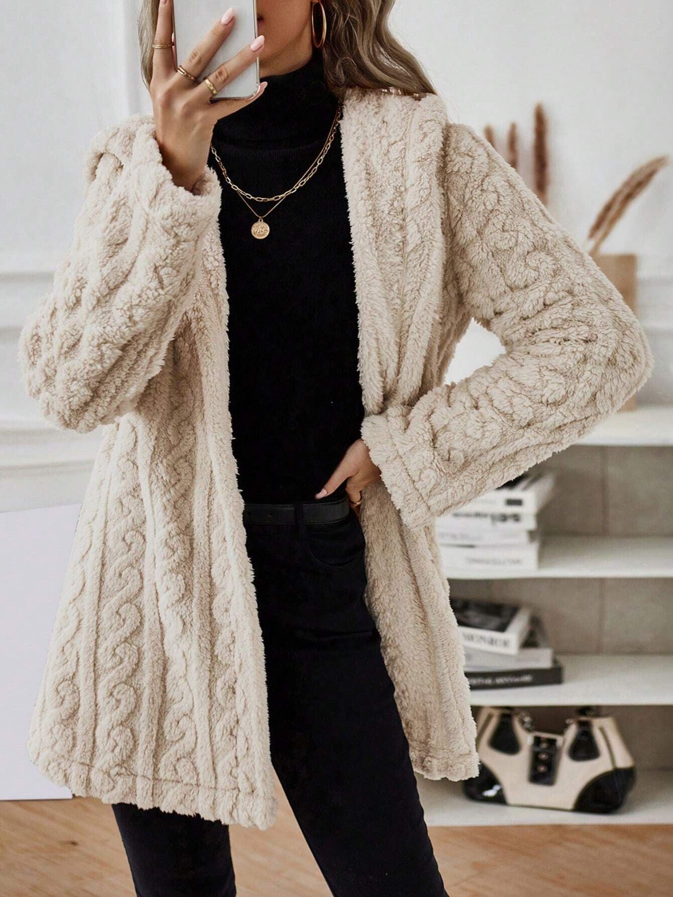 Women’s Twisted Hooded Jacket – Cozy Warmth for Autumn & Winter 1